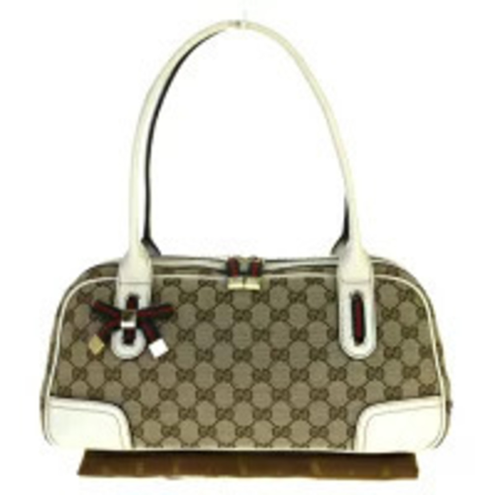 Gucci Sherry shoulder bag GG brown Ivory White green red canvas leather - Picture 1 of 7
